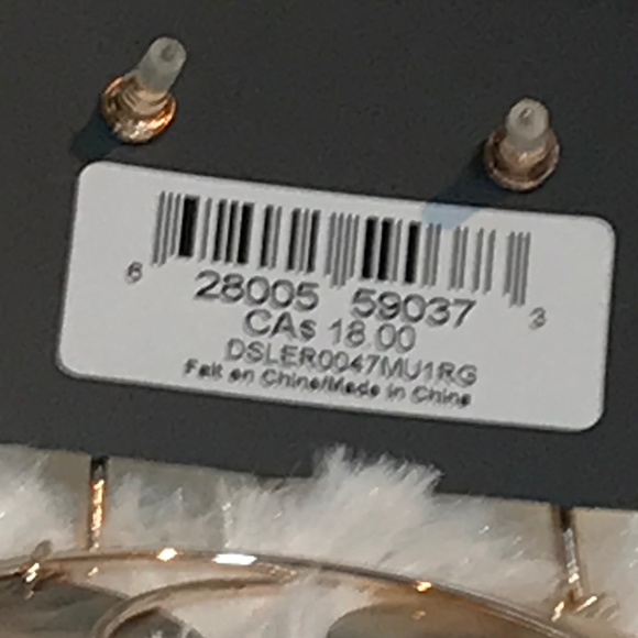 Design Lab Gold Tone Drop Hoop Women’s Earrings With Shell Like Centre - Picture 4 of 10